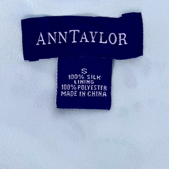 Ann Taylor Blue Silk Chiffon Tie-Back Sleeveless Blouse with Empire Waist - Picture 14 of 15